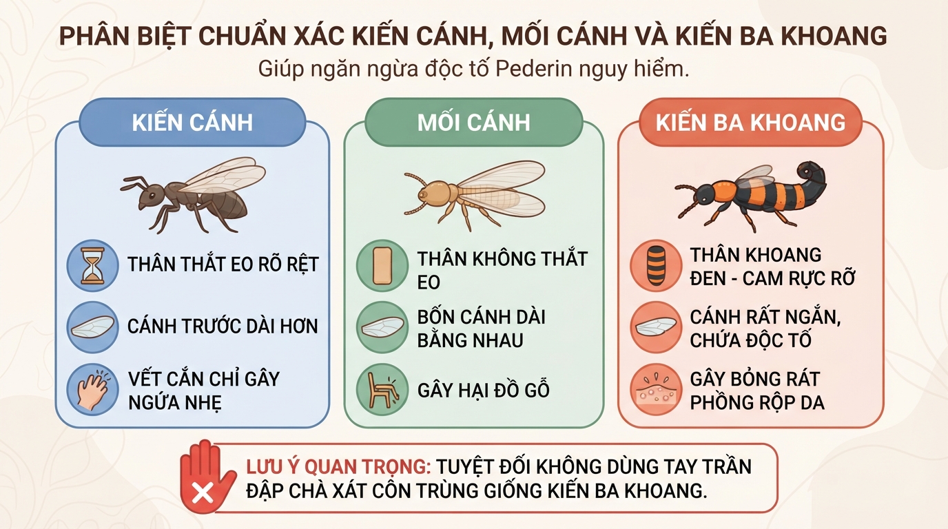 Kiến cánh bay vào nhà: Nguyên nhân, cách xử lý và sơ cứu dị ứng