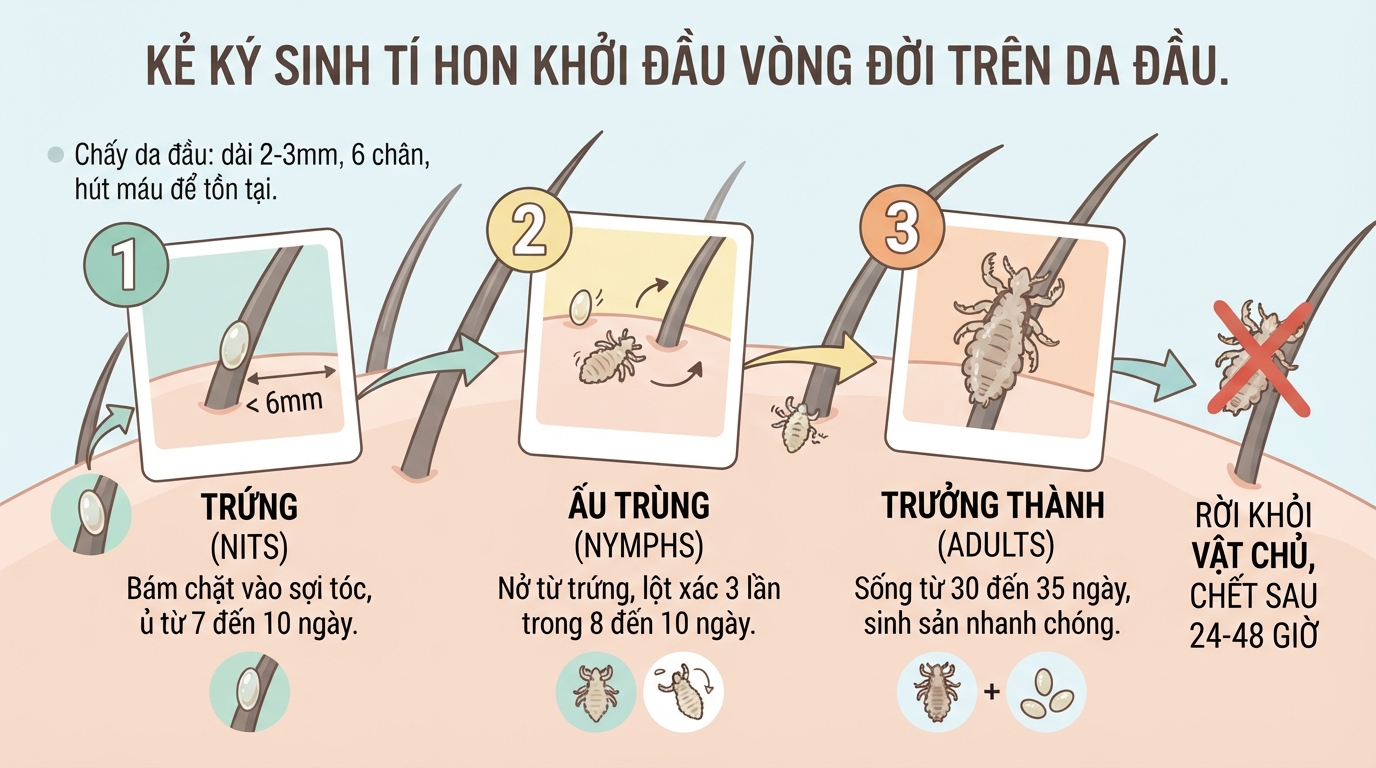 Chấy da đầu: Dấu hiệu, cách xử lý và phòng ngừa hiệu quả