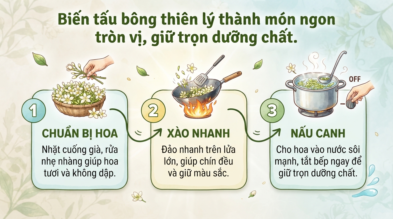 Bông thiên lý: Lợi ích sức khỏe, cách dùng và thực hư về chất độc gây hại