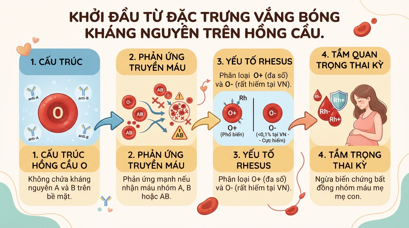 Nhóm máu O: Đặc điểm, di truyền và nguyên tắc truyền máu