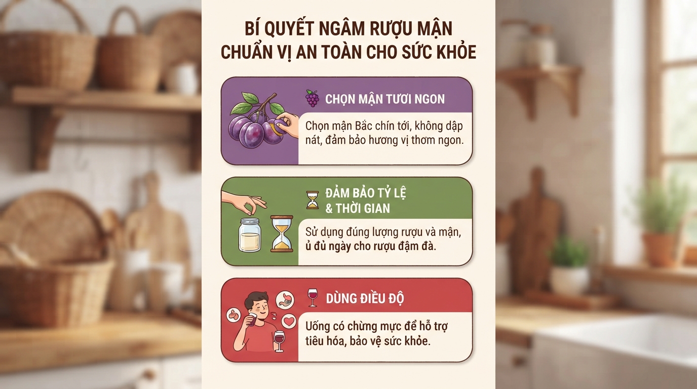 Cách ngâm rượu mận Bắc thơm ngon, đúng tỷ lệ và an toàn sức khỏe