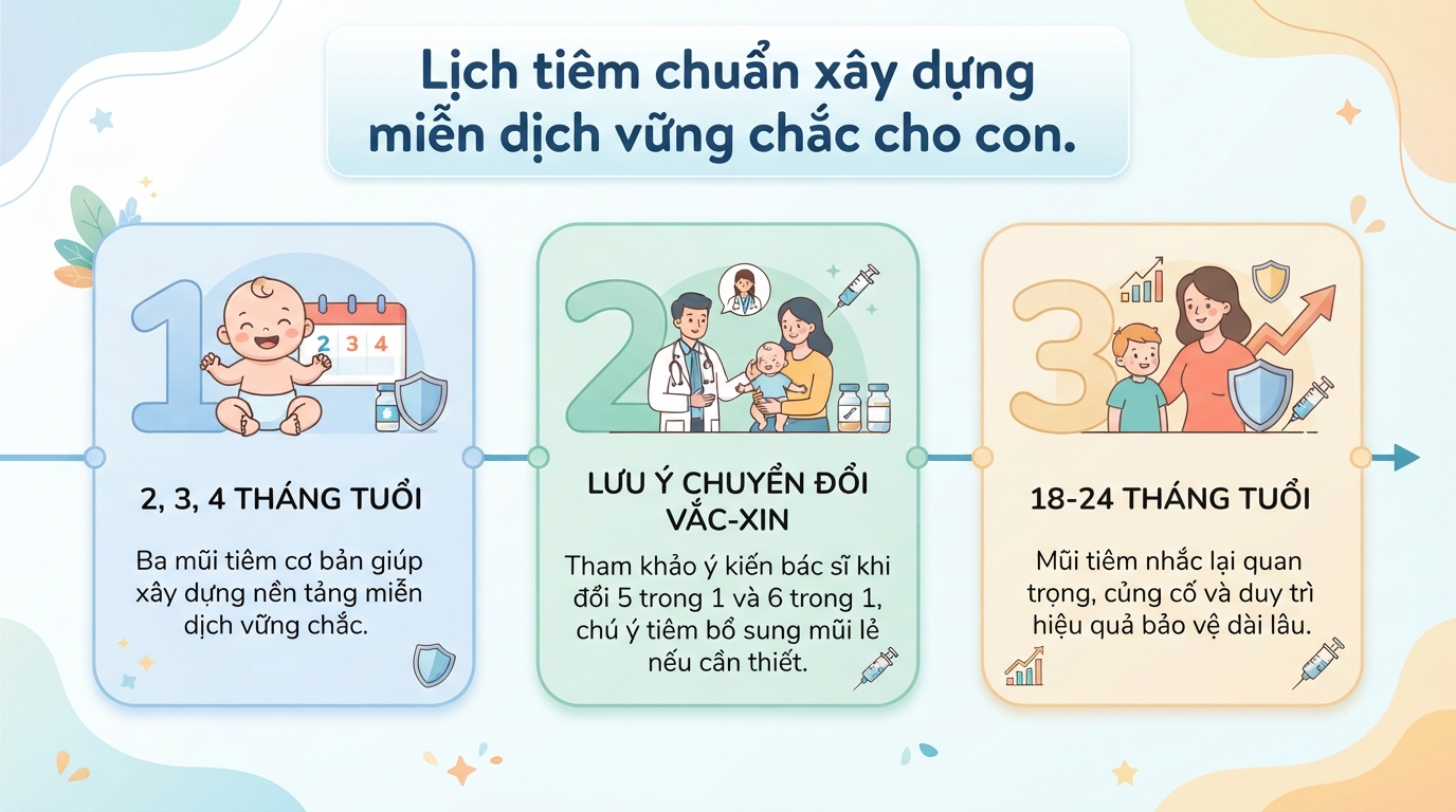 Vắc xin 5 trong 1 và 6 trong 1 có gì khác nhau?