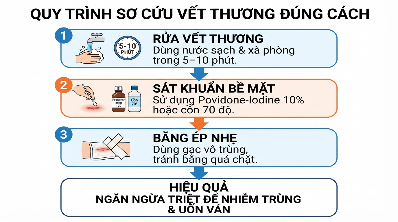 Vệ sinh đúng cách ngăn ngừa triệt để nguy cơ nhiễm trùng và uốn ván.