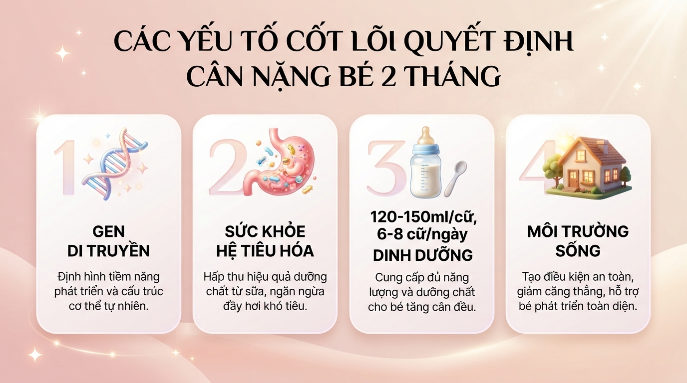 Bé 2 tháng bao nhiêu kg là bình thường? Bảng cân nặng chuẩn WHO