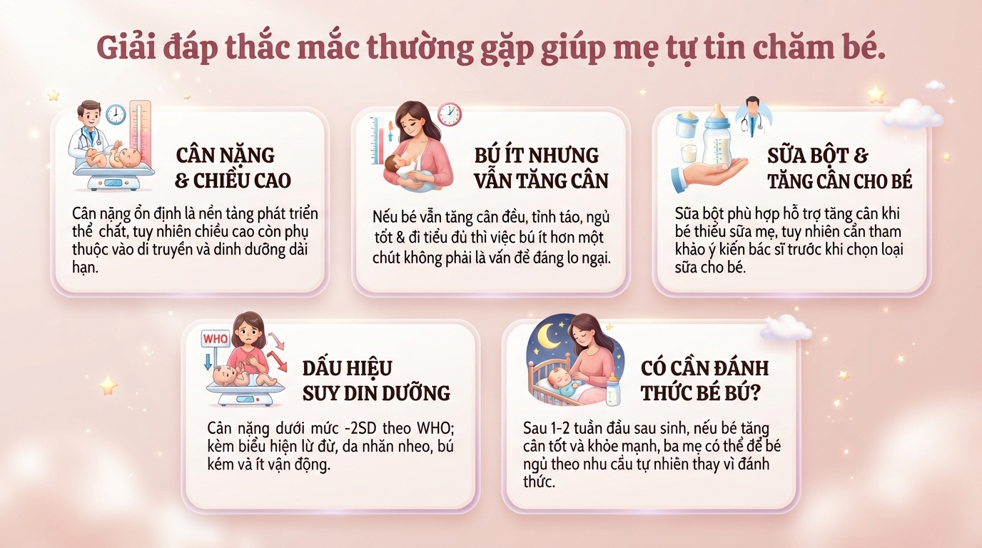 Bé 2 tháng bao nhiêu kg là bình thường? Bảng cân nặng chuẩn WHO