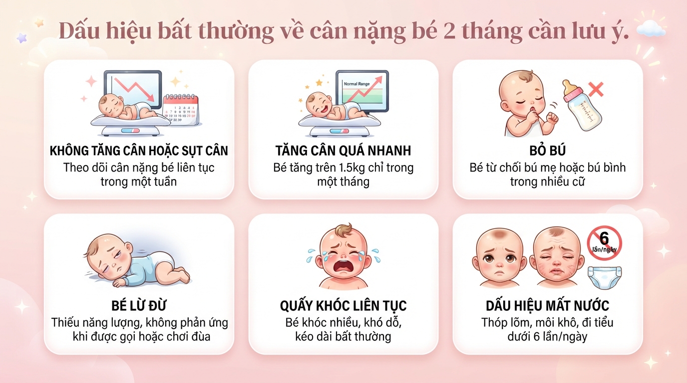 Bé 2 tháng bao nhiêu kg là bình thường? Bảng cân nặng chuẩn WHO