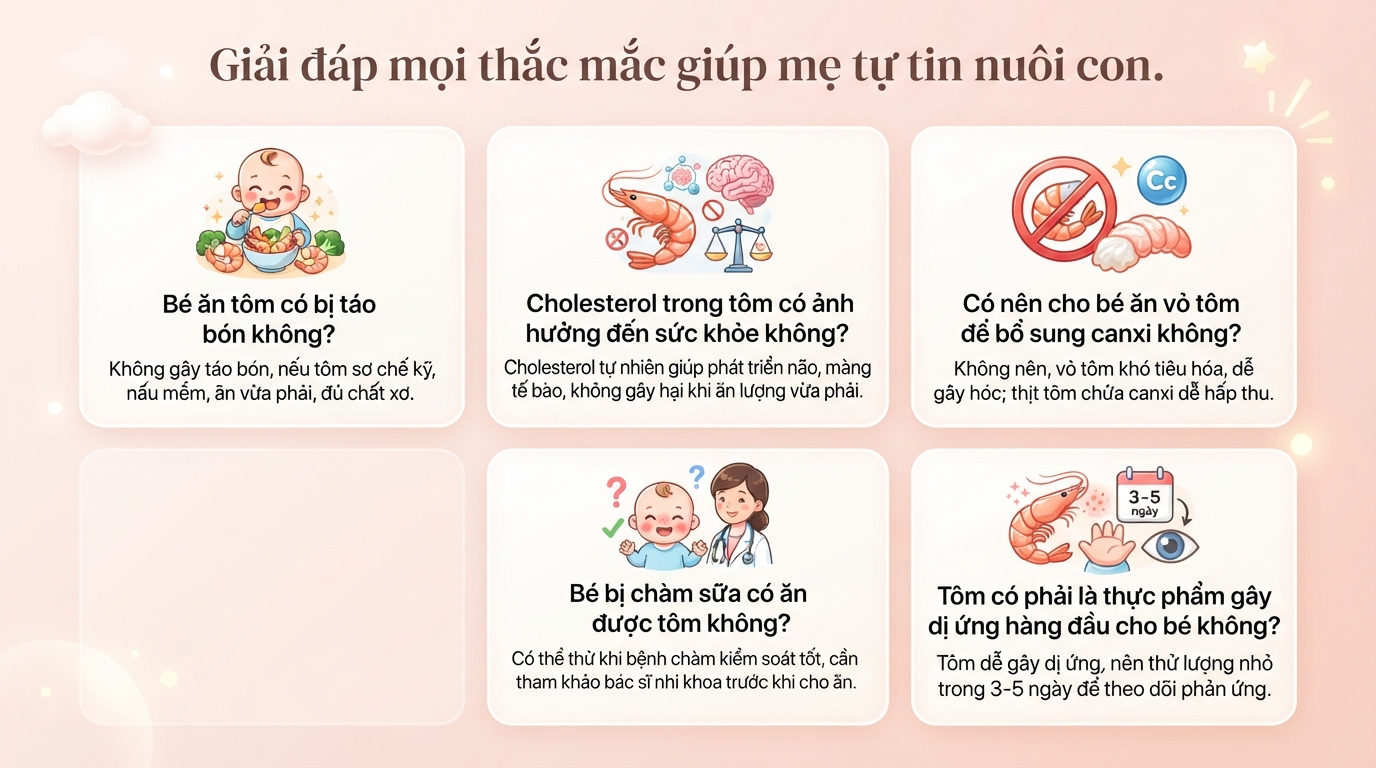 Bé mấy tháng ăn được tôm? Lưu ý quan trọng cho mẹ khi chế biến