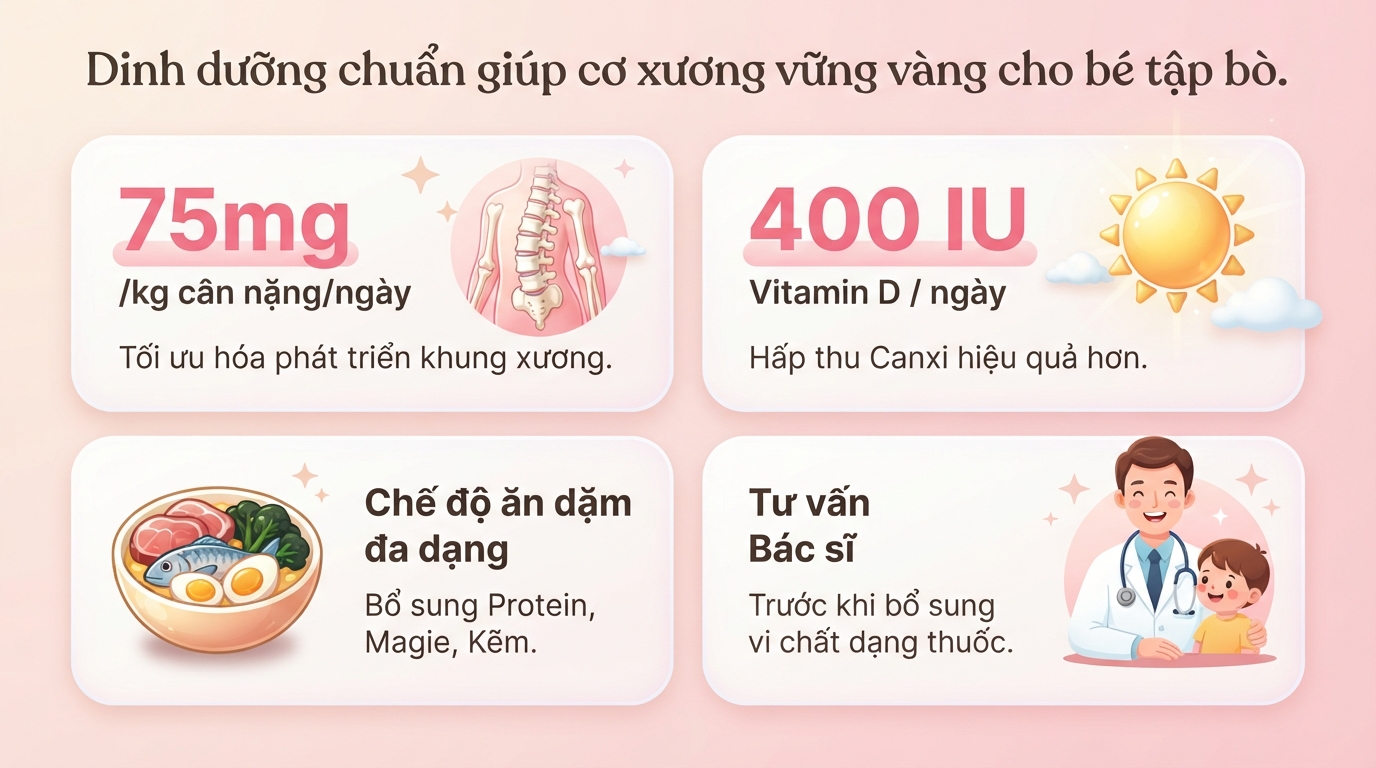Bé mấy tháng biết bò? Dấu hiệu, cách hỗ trợ và dinh dưỡng khoa học