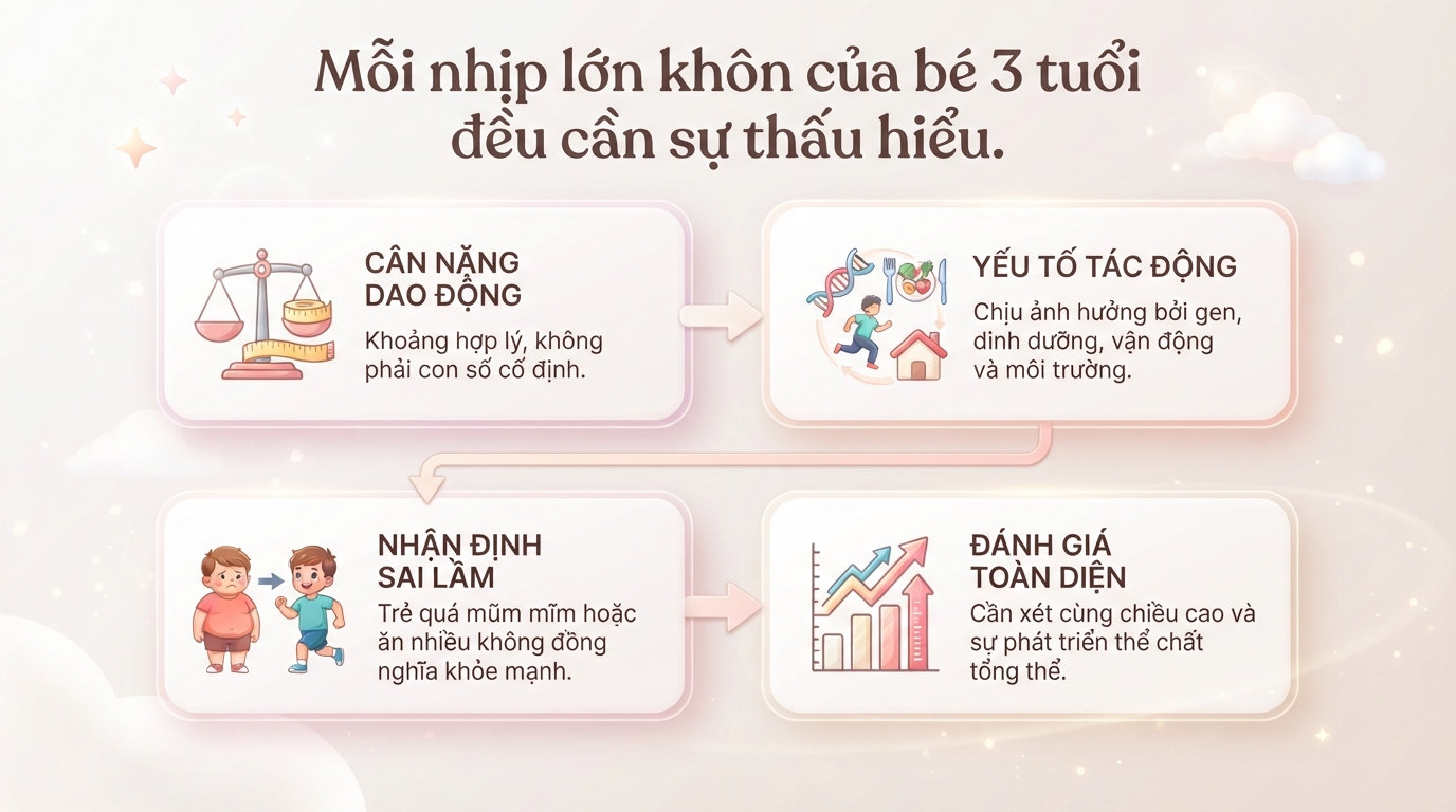 Bé 3 tuổi nặng bao nhiêu kg là bình thường? Bảng chuẩn WHO