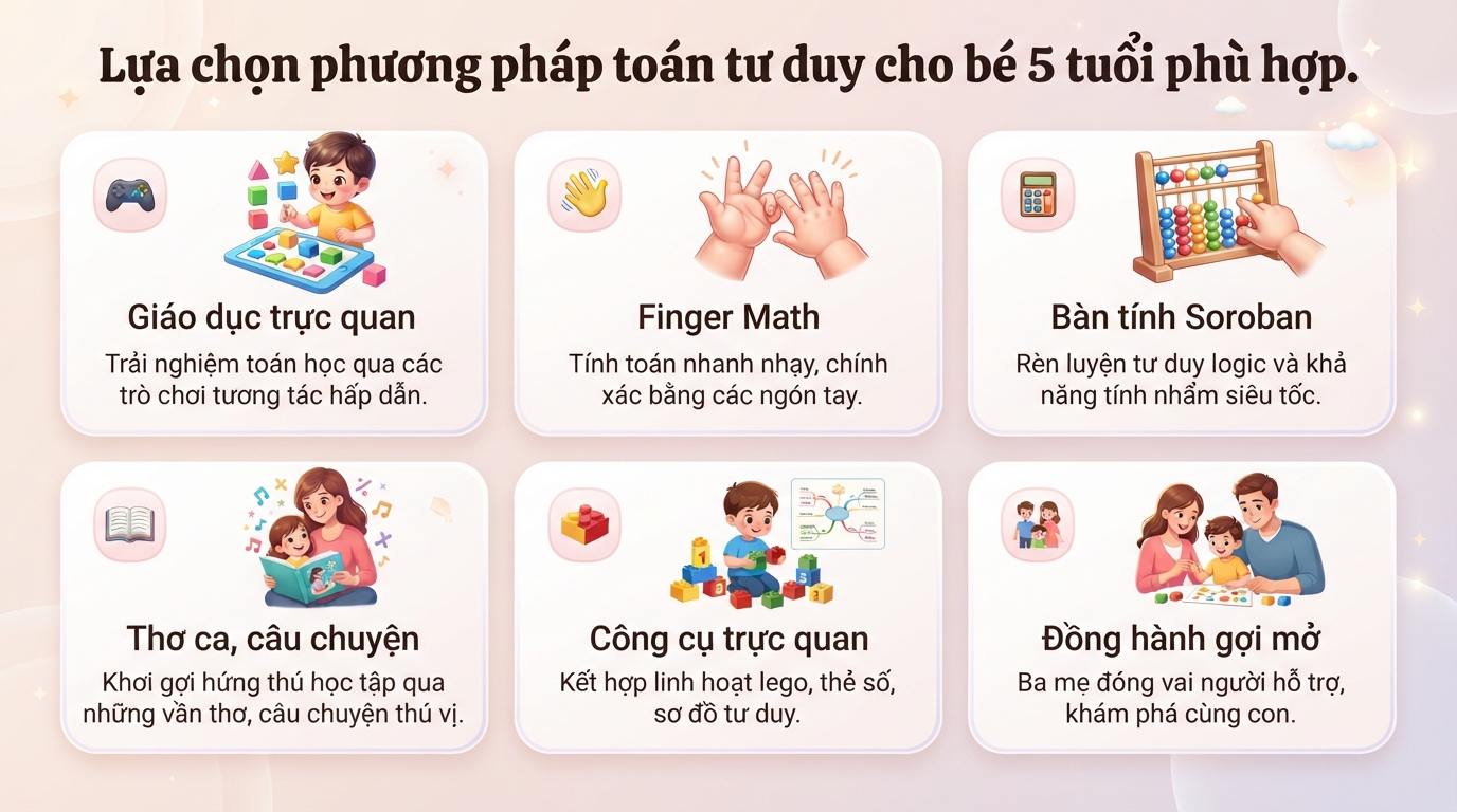 Toán tư duy cho bé 5 tuổi là gì? Lợi ích, các phương pháp và hướng dẫn bài học
