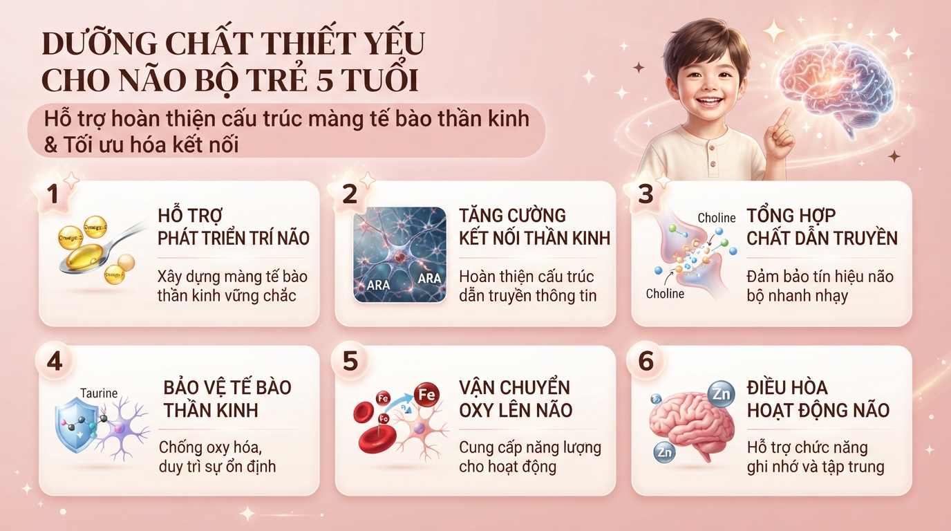Bộ dưỡng chất thiết yếu hỗ trợ hoàn thiện cấu trúc màng tế bào thần kinh. Bộ dưỡng chất thiết yếu hỗ trợ hoàn thiện cấu trúc màng tế bào thần kinh.