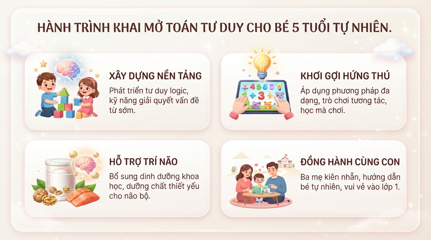 Toán tư duy cho bé 5 tuổi là gì? Lợi ích, các phương pháp và hướng dẫn bài học