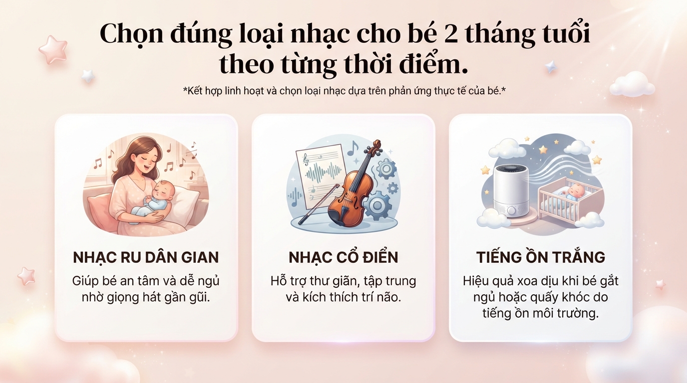 Nhạc cho bé 2 tháng tuổi là gì? Lợi ích và hướng dẫn chọn đúng chuẩn