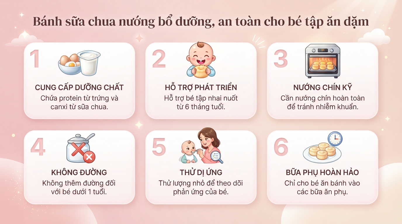 Cách làm bánh sữa chua nướng mềm mịn, béo ngậy đơn giản tại nhà cho bé