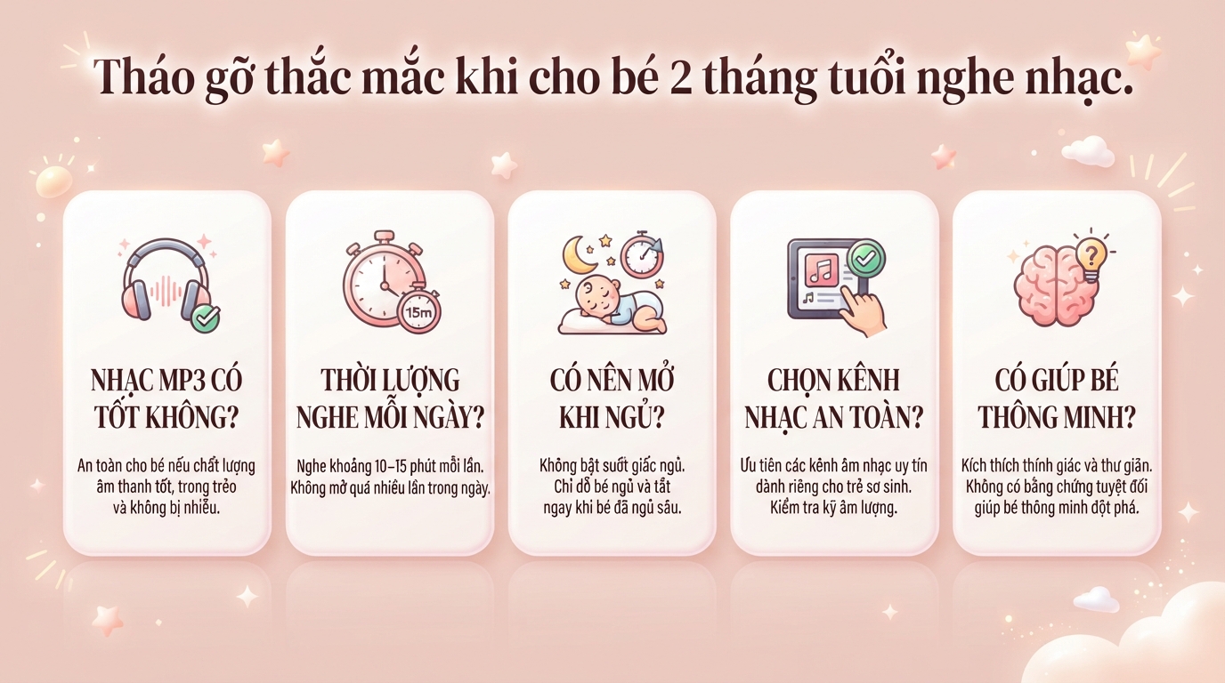 Nhạc cho bé 2 tháng tuổi là gì? Lợi ích và hướng dẫn chọn đúng chuẩn