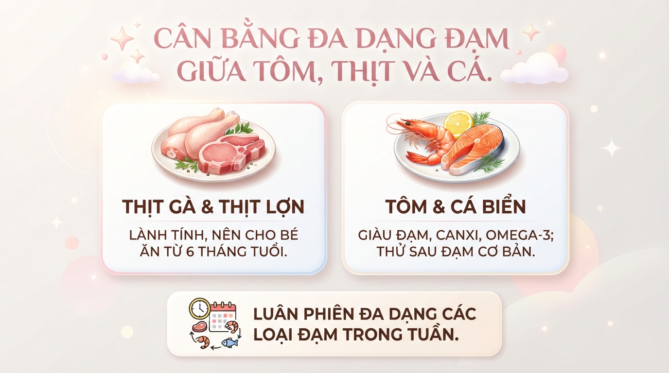 Bé mấy tháng ăn được tôm? Lưu ý quan trọng cho mẹ khi chế biến