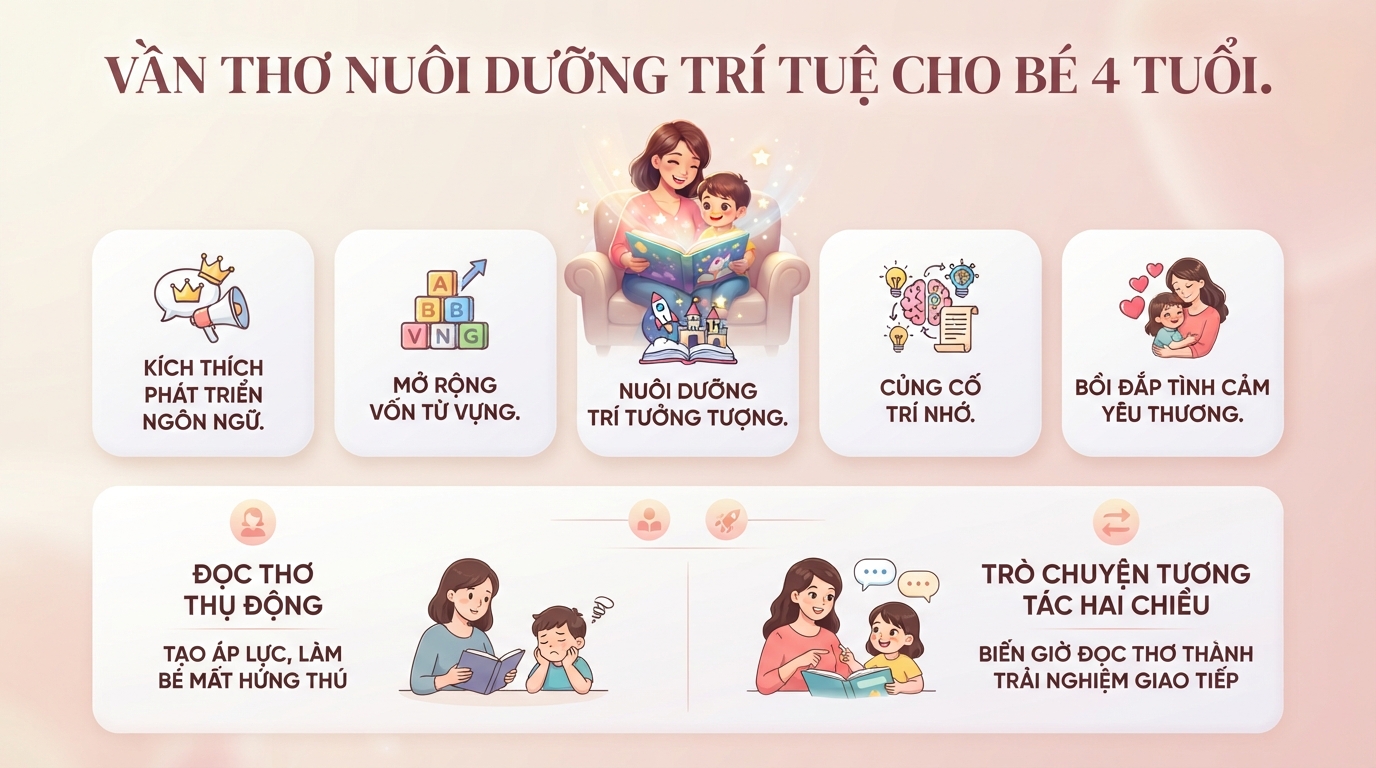 Tuyển tập 30 bài thơ cho bé 4 tuổi giúp nuôi dưỡng tâm hồn, phát triển ngôn ngữ