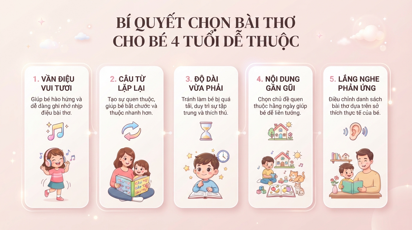 Tuyển tập 30 bài thơ cho bé 4 tuổi giúp nuôi dưỡng tâm hồn, phát triển ngôn ngữ