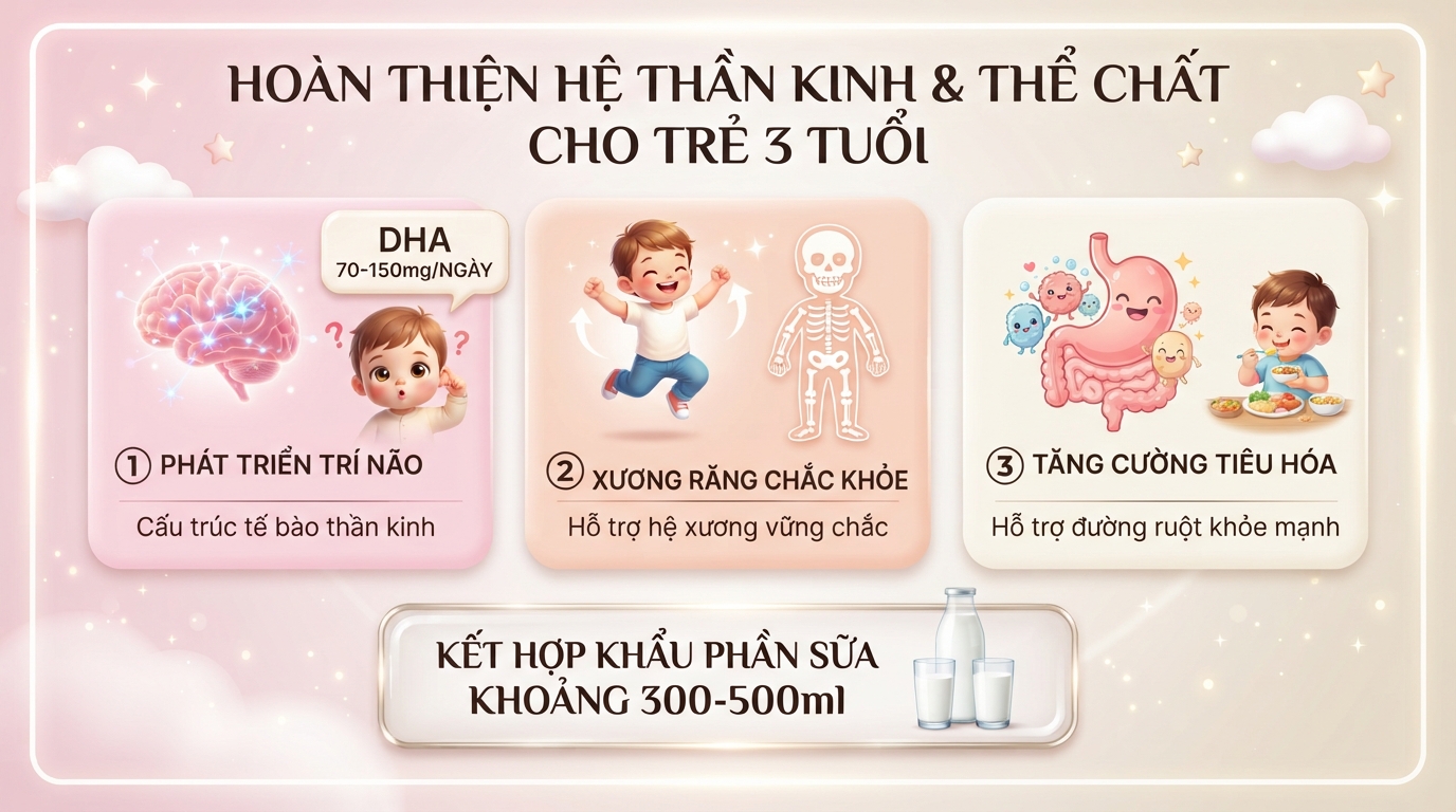 Thành phần dưỡng chất quan trọng giúp hoàn thiện hệ thần kinh và thể chất cho trẻ. Thành phần dưỡng chất quan trọng giúp hoàn thiện hệ thần kinh và thể chất cho trẻ.