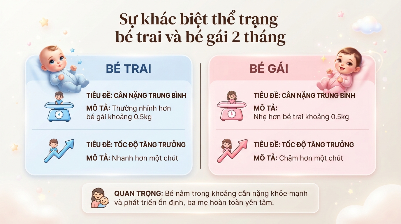 Bé 2 tháng bao nhiêu kg là bình thường? Bảng cân nặng chuẩn WHO