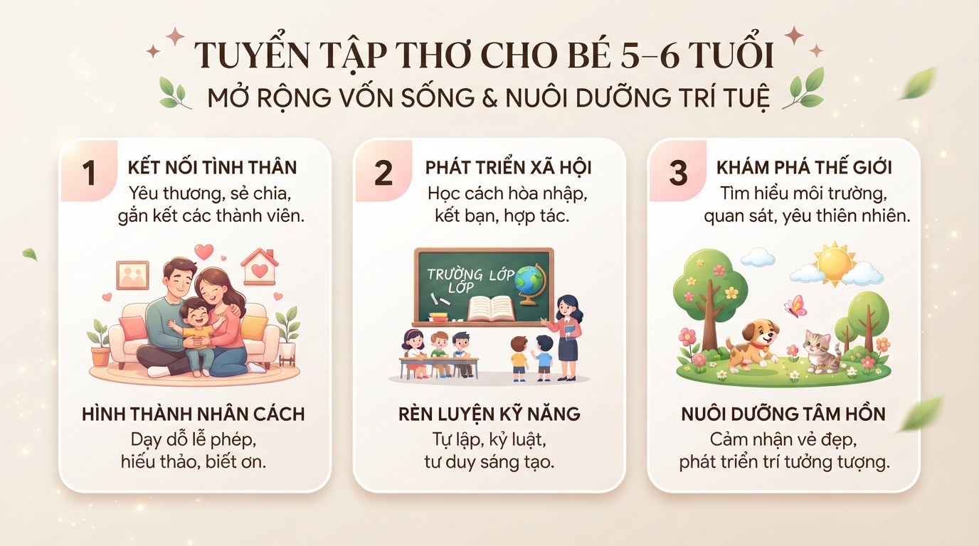 Tuyển tập thơ cho bé 5 6 tuổi mở rộng vốn sống và nuôi dưỡng trí tuệ. Tuyển tập thơ cho bé 5 6 tuổi mở rộng vốn sống và nuôi dưỡng trí tuệ.