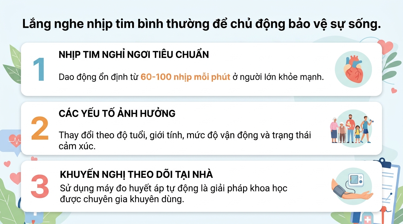 Nhịp tim bình thường là bao nhiêu? Cách đo và theo dõi chuẩn tại nhà