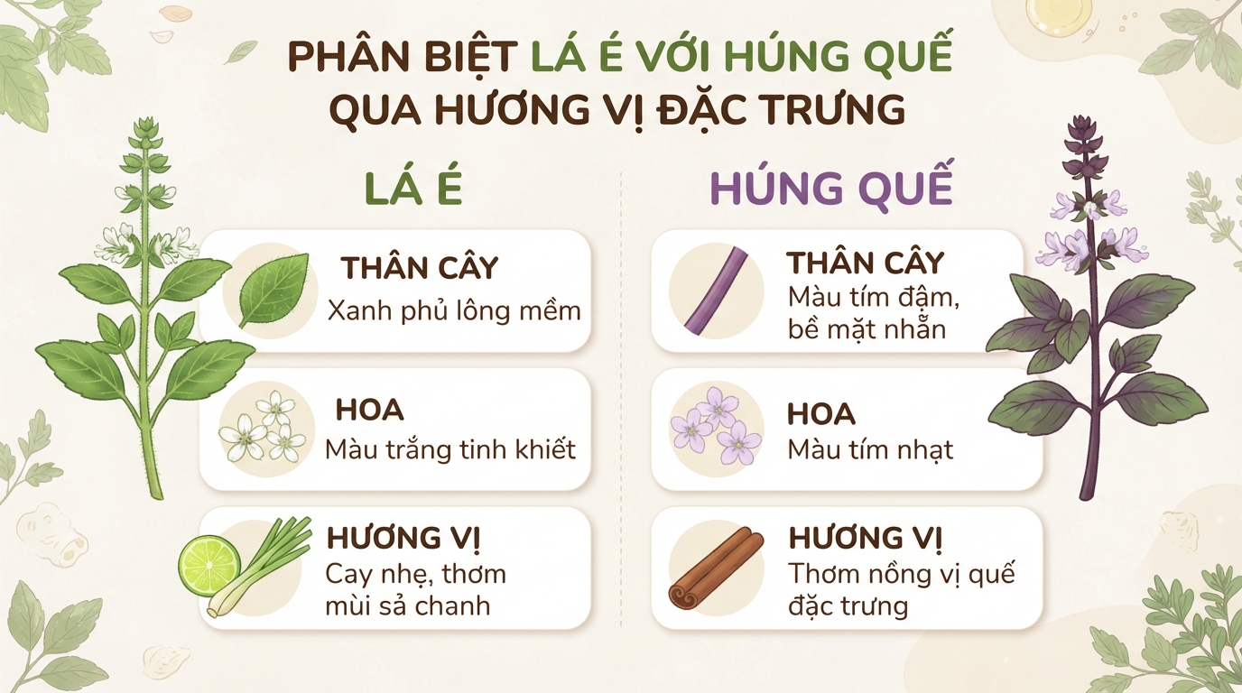 Lá é là gì? Công dụng và cách phân biệt với húng quế