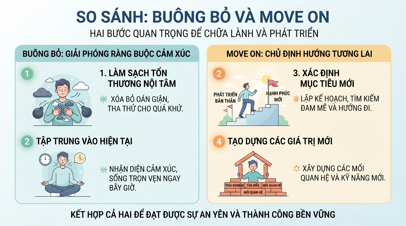Buông bỏ làm sạch tổn thương nội tâm, tạo tiền đề giúp bạn chủ động kiến tạo tương lai.
