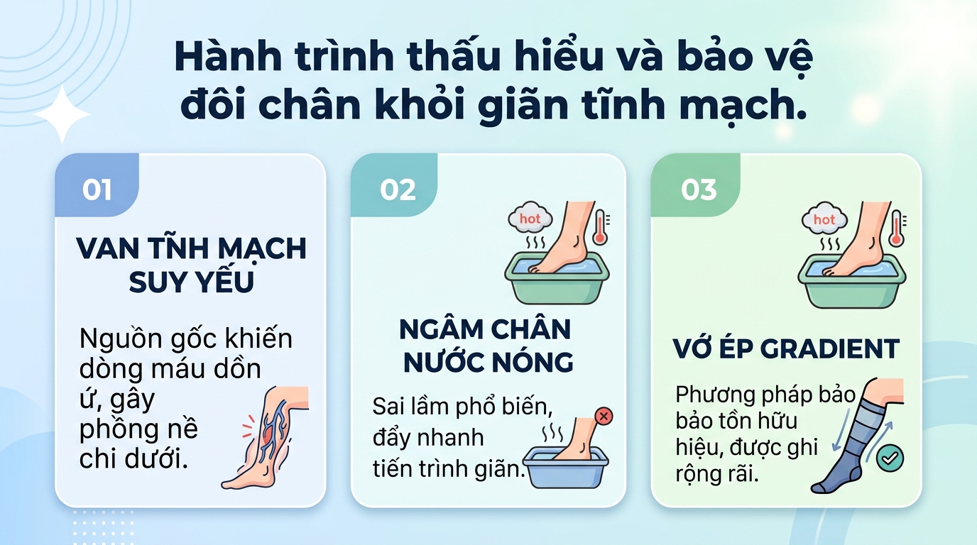 Bệnh giãn tĩnh mạch chân: Nguyên nhân, triệu chứng và giải pháp hỗ trợ