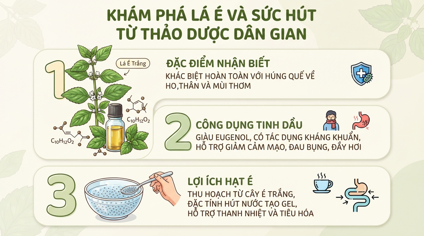 Lá é là gì? Công dụng và cách phân biệt với húng quế
