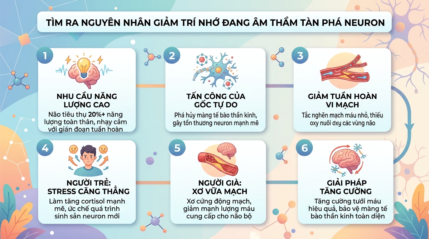 Suy giảm trí nhớ: Nguyên nhân sinh học và giải pháp cải thiện bền vững