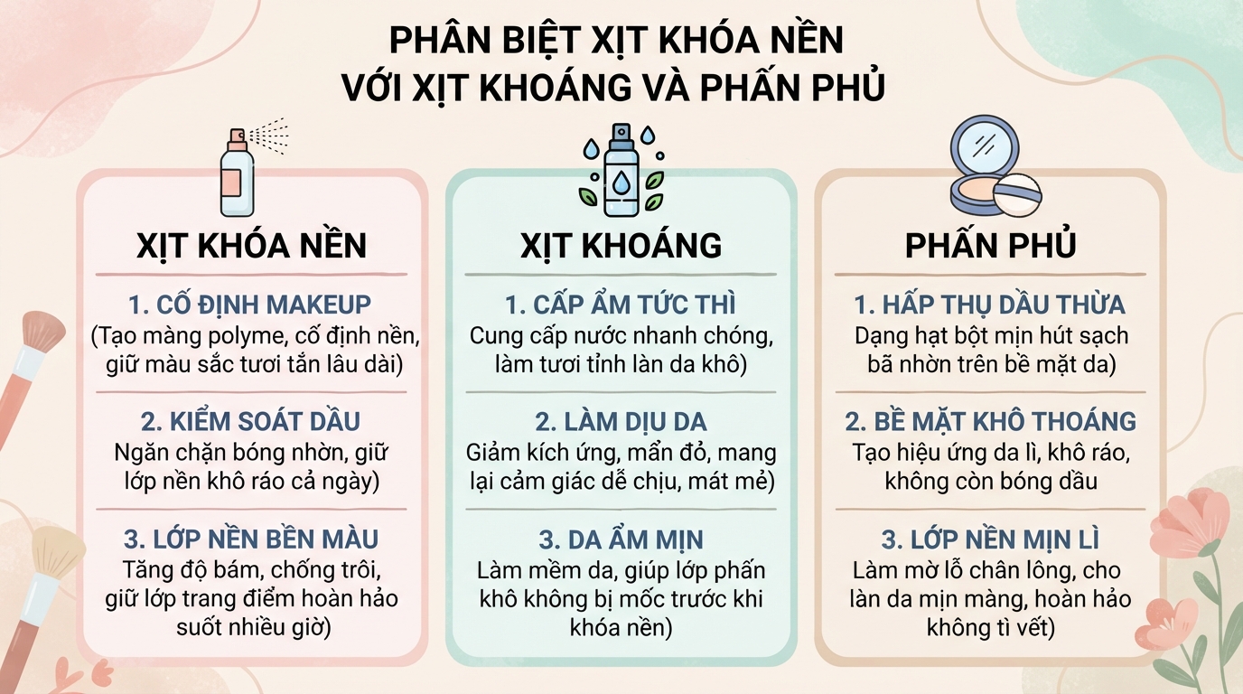 Xịt khóa nền là gì? Cách dùng đúng và lưu ý an toàn cho da
