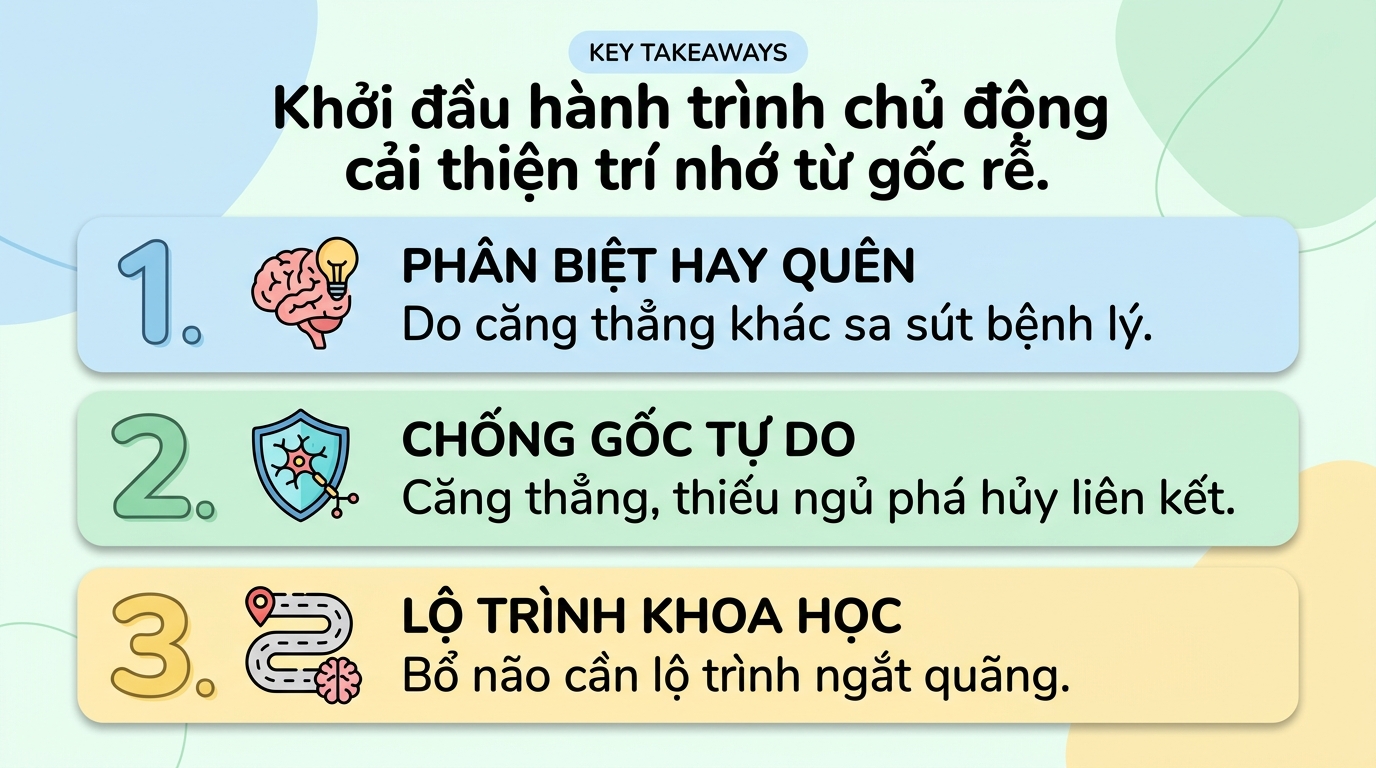 Suy giảm trí nhớ: Nguyên nhân sinh học và giải pháp cải thiện bền vững