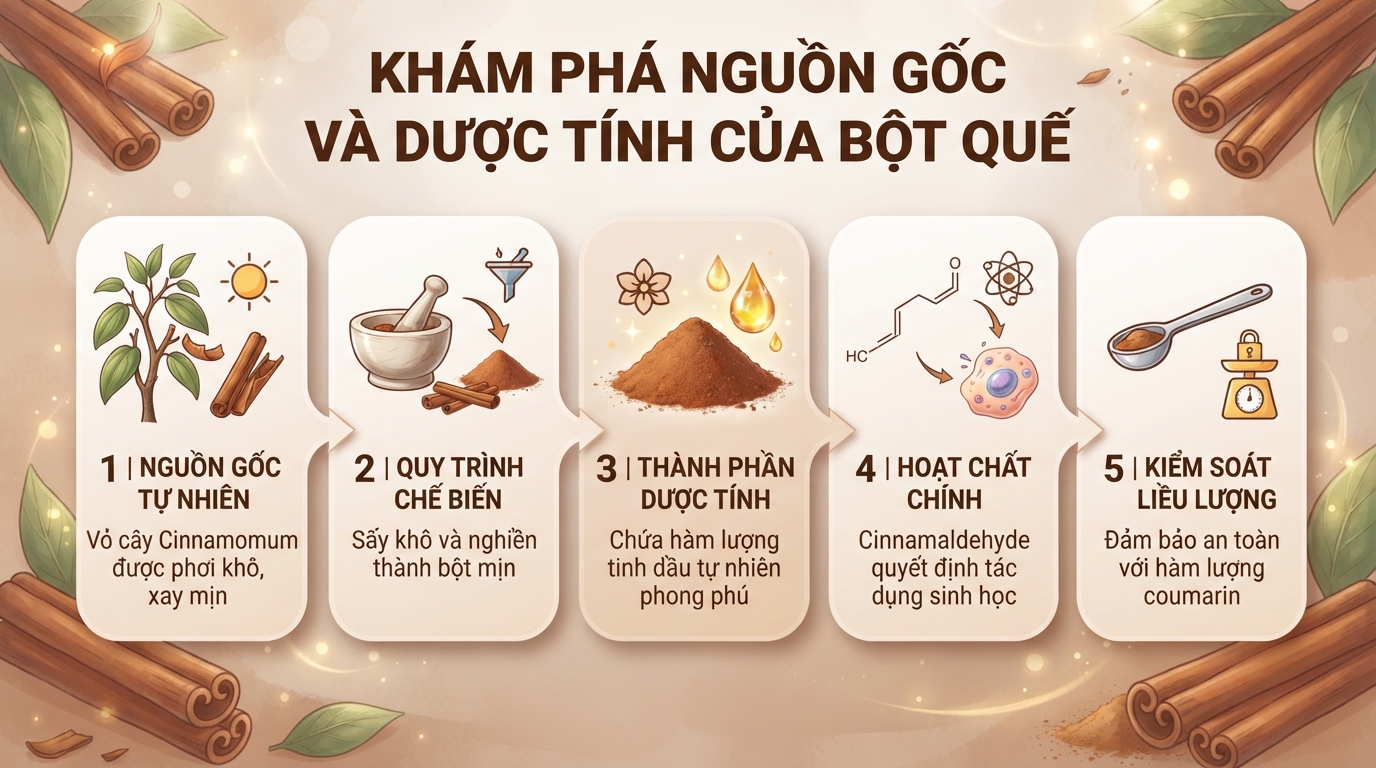 Bột quế: Tác dụng, cách dùng và lưu ý an toàn