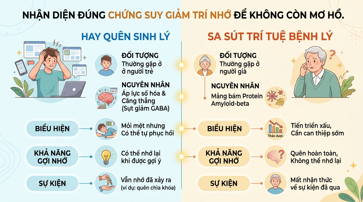 Suy giảm trí nhớ: Nguyên nhân sinh học và giải pháp cải thiện bền vững