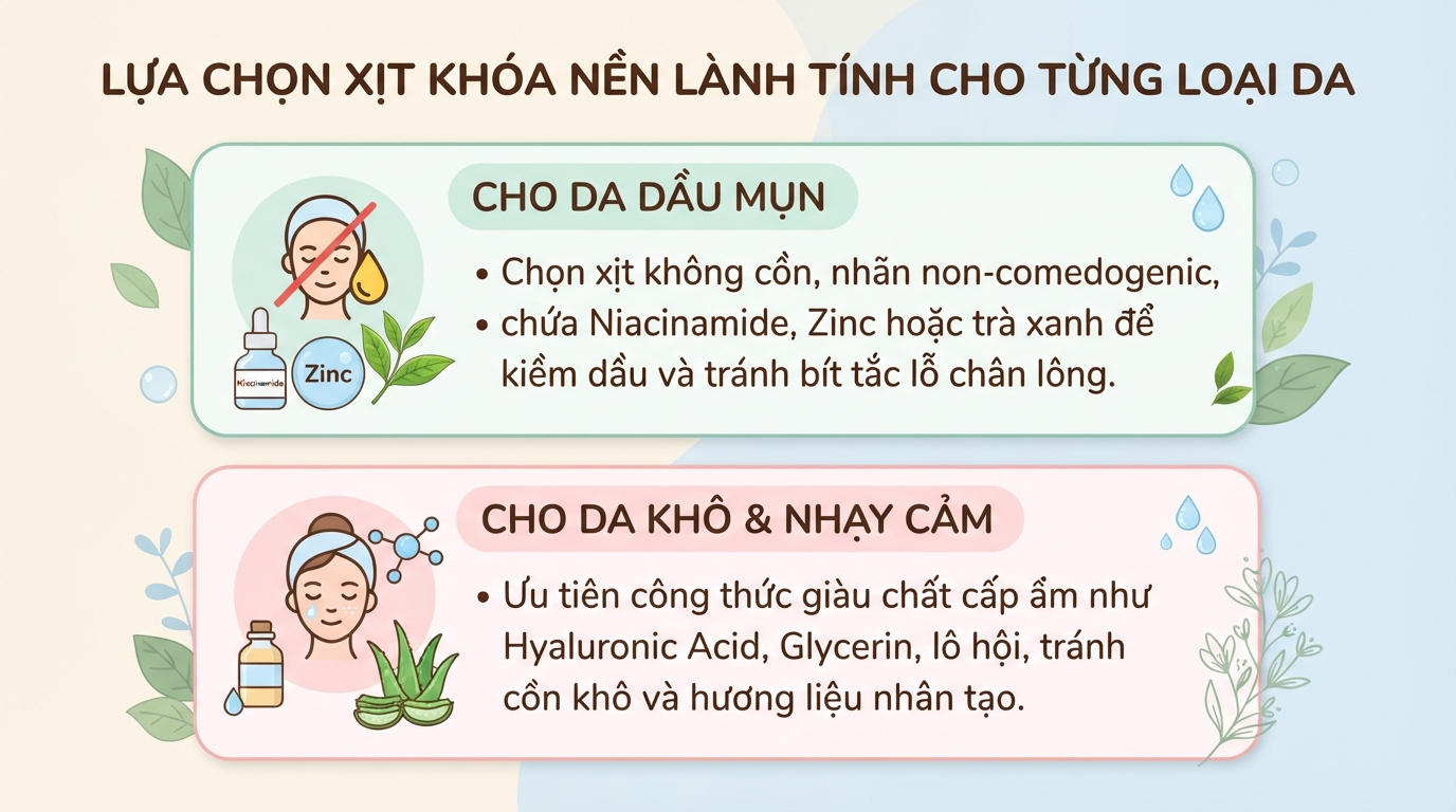 Xịt khóa nền là gì? Cách dùng đúng và lưu ý an toàn cho da