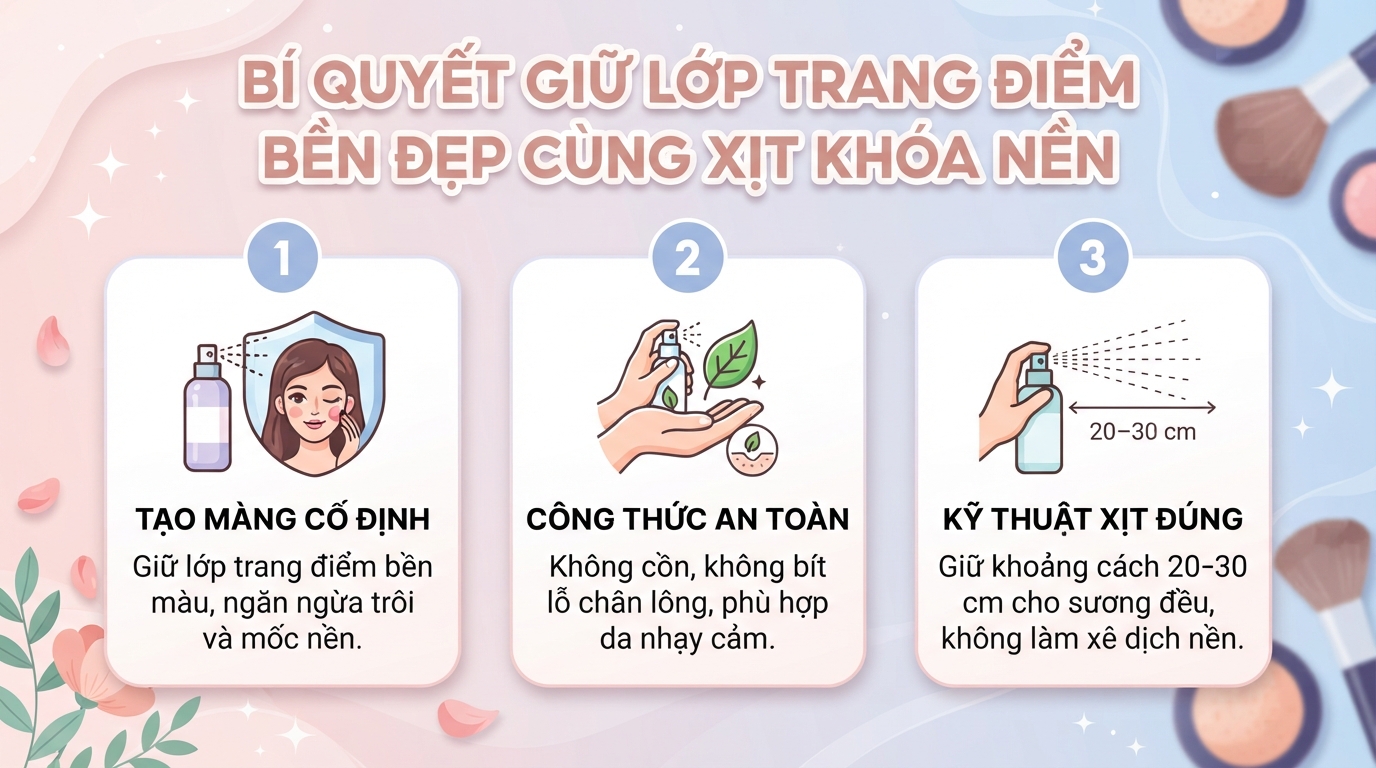 Xịt khóa nền là gì? Cách dùng đúng và lưu ý an toàn cho da