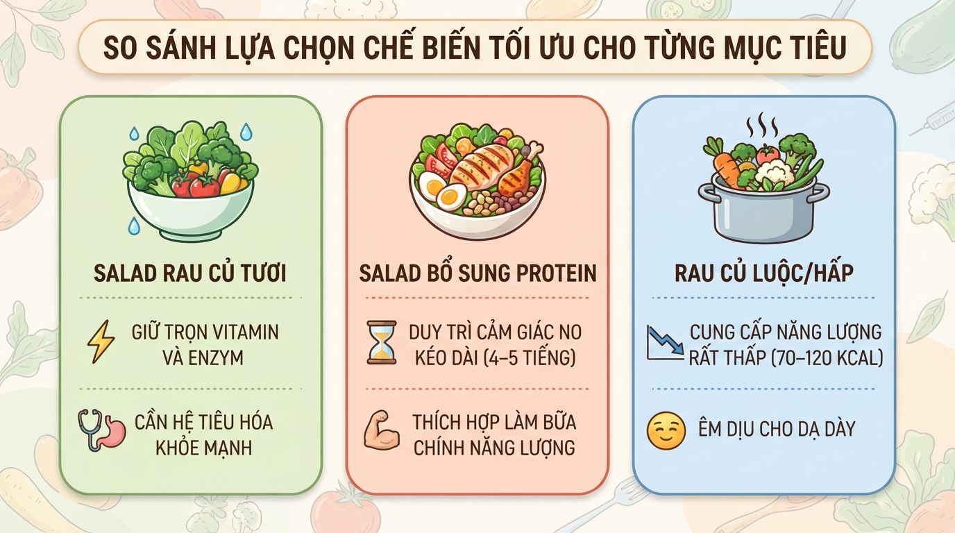 Salad rau củ: Lợi ích, công thức giảm cân và lưu ý sức khỏe