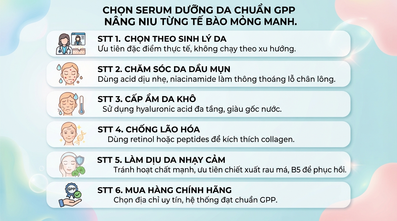 Serum dưỡng da: 7 lợi ích và 5 sai lầm cần tránh để da đẹp chuẩn
