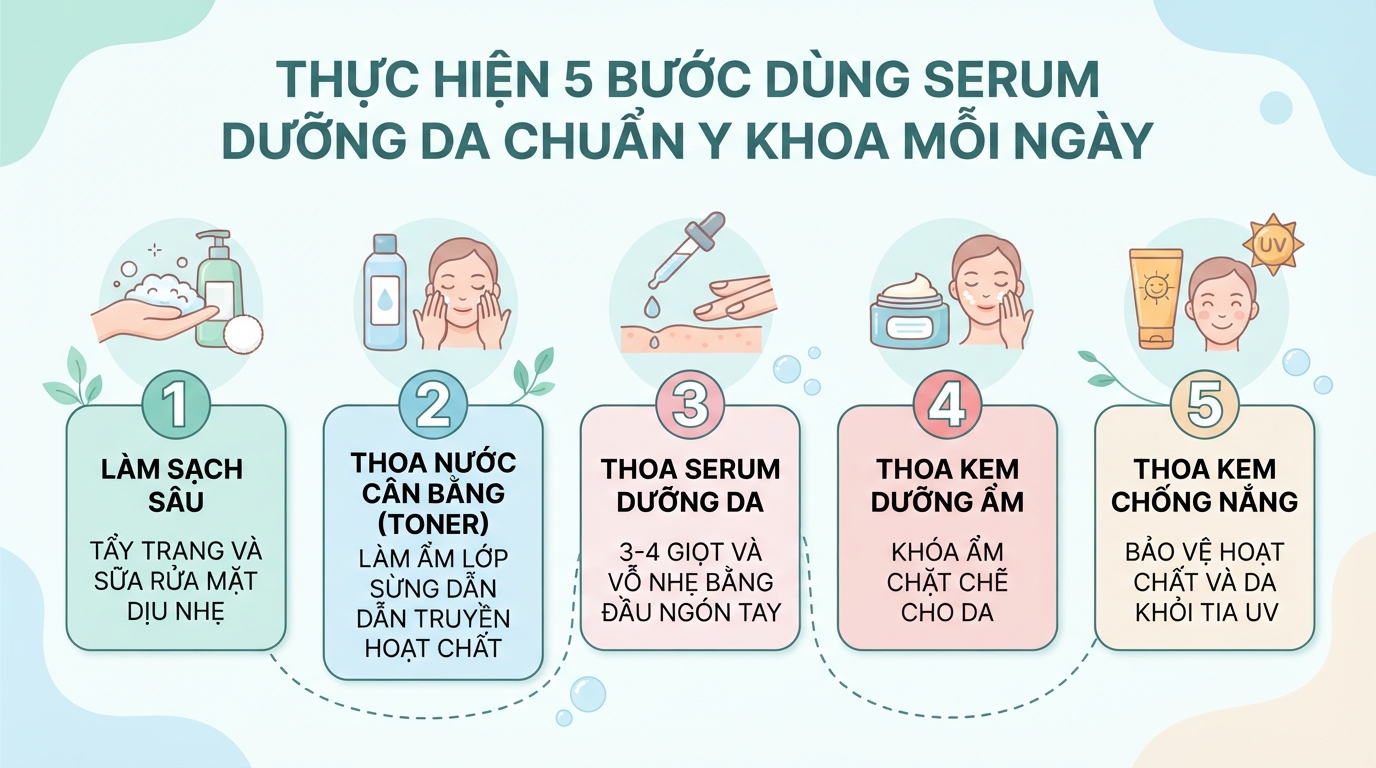 Serum dưỡng da: 7 lợi ích và 5 sai lầm cần tránh để da đẹp chuẩn