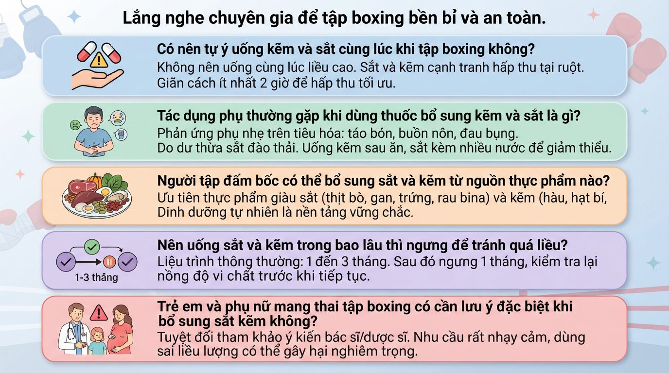 Tập boxing là gì? Cách bổ sung kẽm và sắt cho người đấm bốc hiệu quả