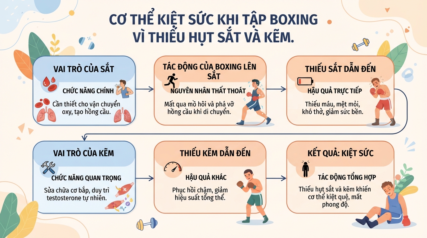 Tập boxing là gì? Cách bổ sung kẽm và sắt cho người đấm bốc hiệu quả