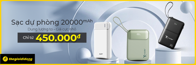 Pin Sạc Dự Phòng 20.000 Mah Trở Lên Chính Hãng, Giá Rẻ, Đa Dạng Mẫu Mã  - 11/2024