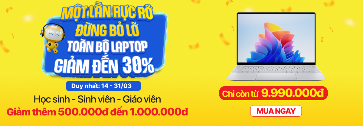 Toàn bộ Laptop Giảm Đến 30%