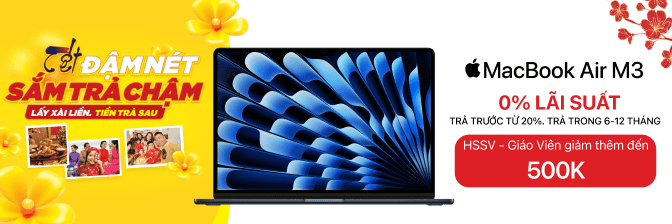 Apple Macbook Air M3 16gb 256gb 2024 Chính Hãng, Giá Tốt, Có Mua Trả Chậm 0% Lãi Suất