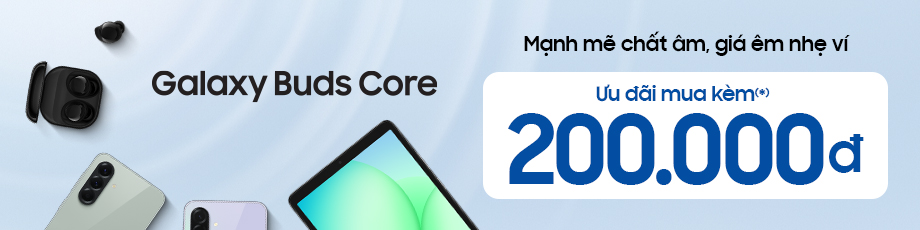 Banner mua kèm tai nghe Buds Core