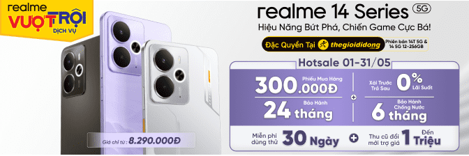 Realme 14 5g Đặc Quyền, Mua Kèm Iot T200 Lite Trợ Giá 140k