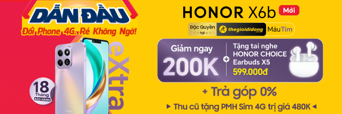 Honor X6b 6gb/128gb Tím - Chính Hãng, Giá Tốt, Có Trả Góp