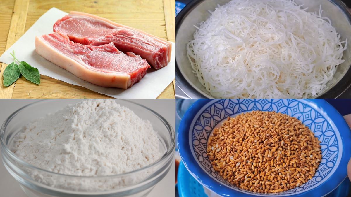 Nguyên liệu món ăn bánh tầm bì nước cốt dừa