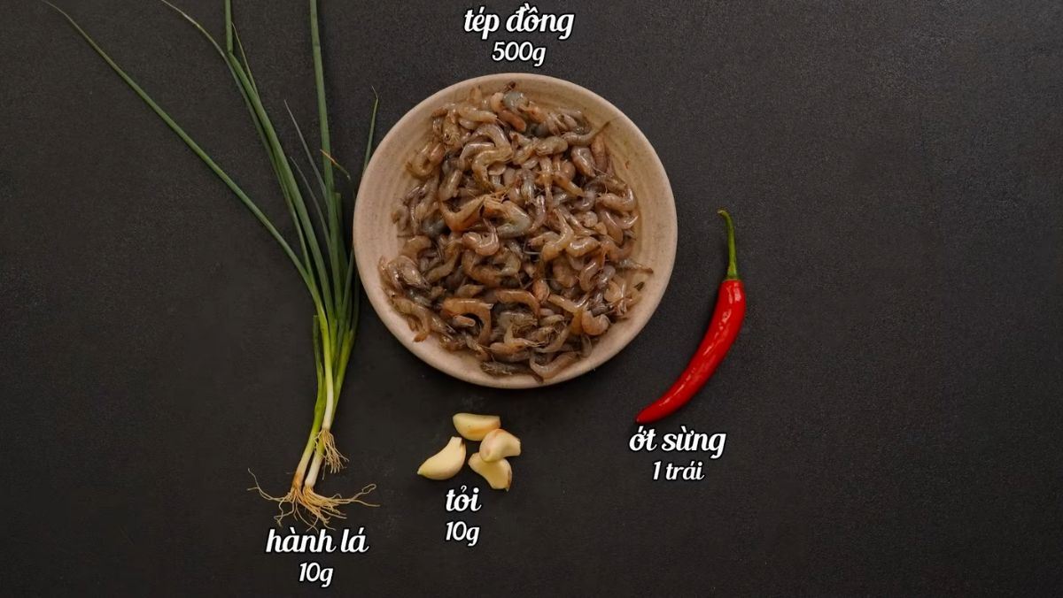 Nguyên liệu món ăn rang tôm đồng